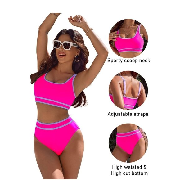 BMJL Womens High Waisted Bikini Set Two Piece Sexy Size M Beach Pool Vacation - Picture 3 of 10